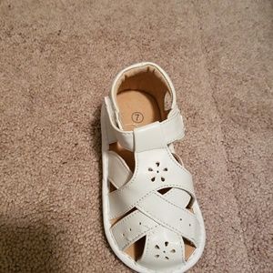 White toddler squeaky sandles